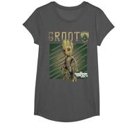Marvel Guardians Vol. 2 Baby Groot Shield Graphic T-Shirt C2 T-Shirt, Mädchen, Anthrazit, L