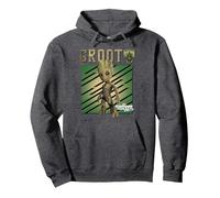 Marvel Guardians Vol. 2 Baby Groot Shield Pullover Hoodie, Unisex für Erwachsene, Anthrazit Meliert, L