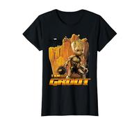 Marvel Guardians Vol.2 ICH Bin Groot Ready Face T-Shirt, Damen, Schwarz, L