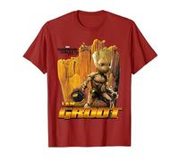 Marvel Guardians Vol.2 ICH Bin Groot Ready Face T-Shirt, Herren, Cranberry, 3XL