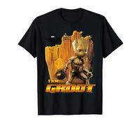 Marvel Guardians Vol.2 ICH Bin Groot Ready Face T-Shirt, Herren, Schwarz, XL
