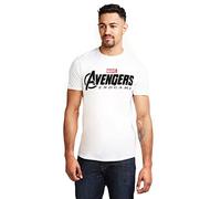 Marvel Herren Avengers Endgame Logo T-Shirt Not Applicable, Weiß (White White), X-Large (Herstellergröße: Small)