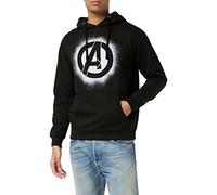 Marvel Herren Avengers-Logo-Kapuze Hoodie, Schwarz (Schwarz Schwarz), M