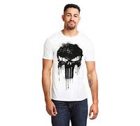 Marvel Herren Avengers Punisher Skull T Shirt, WeiÃŸ (White White), S EU