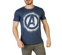 Marvel Herren Avengers Stencil Logo T-Shirt, Denim, M EU