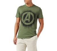 Marvel Herren Avengers Stencil Logo T-Shirt, Grün (Military Green), M EU