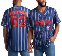 Marvel Herren Baseballtrikot - Avengers Spider Man Venom Hipster Hip Hop Button-Up Baseballtrikot Herren (Größen: S-4XL), Größe XL, marineblaue Streifen Spider-Man