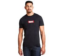 Marvel Herren Box-Logo T-Shirt, Schwarz (Schwarz Schwarz), XL