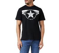 Marvel Herren Captain America - Cap Logo T Shirt, Schwarz (Black Blk), S EU