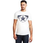 Marvel Herren Captain America - Cap Logo T-Shirt, Weiß (White White), X-Large