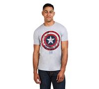 Marvel Herren Captain America Comic Schild T-Shirt, Grau (Sports Grey), S