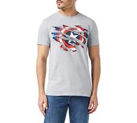 Marvel Herren Captain America Torn T-Shirt, Grey Heather, M