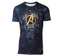 Marvel Herren Comics Avengers Infinity War Team Sublimationsdruck T-Shirt, Schwarz (Schwarz Schwarz), L