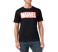 Marvel Herren Comics-Core Logo-Mens-T-Shirt, Schwarz, M