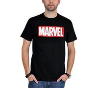 Marvel Herren Comics Core Logo T-Shirt, Schwarz, L