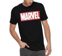 Marvel Herren Comics Simple Classic Logo T-Shirt, schwarz, Groß