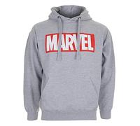 Marvel Herren Core Logo Kapuzenpullover, Hellgrau, L EU