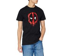 Marvel Herren Deadpool Paint Logo T-Shirt, Schwarz, L EU