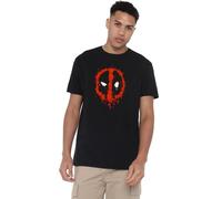 Marvel Herren Deadpool Paint Logo T-Shirt, Schwarz, XL