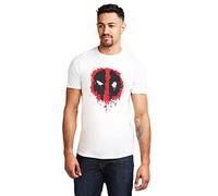 Marvel Herren Deadpool Paint Logo T-Shirt, Weiß, L EU