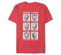 Marvel Herren Guardians of The Galaxy Groot Feelings Today I Feel Erwachsene T-Shirt, Rot Htr, Klein