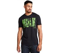 Marvel Herren Hulk Text T Shirt, Schwarz (Black Blk), L EU