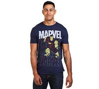 Marvel Herren Iron Man Repeat T-Shirt Not Applicable, Navy, X-Large