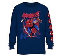 Marvel Herren-Langarmshirt - Spiderman-T-Shirt, Comics, langärmelig, Meliert, XL