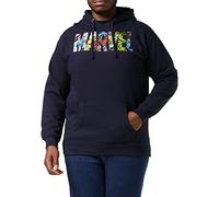 Marvel Herren Logo Characters Kapuzenpullover, Blau (Navy Navy), S EU
