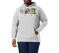Marvel Herren Logo Characters Kapuzenpullover, Grau (Grey Marl Spo), M EU