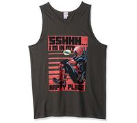 Marvel Herren Official Happy Deadpool Men's Tank Top Hemd, Dunkelgrau, Mittel