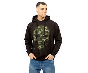 MARVEL Herren Punisher Skull Camo Skateboarding Hoodie, Schwarz, M