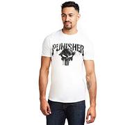 Marvel Herren Punisher Text T Shirt, Weiß, M EU