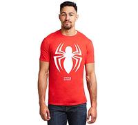 Marvel Herren Spiderman Logo T-Shirt, Cherry Red, XXL