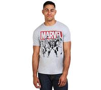 Marvel Herren Trio Heroes T Shirt, Grau (Grey Marl Spo), L EU
