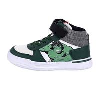 MARVEL Hulk High Top Sneakers - Grün und Weiß - Größe 33 - Mit Klettverschluss und Schnürsenkel - Sportschuhe für Kinder mit PVC-Sohle - Hulk Aufdruck - Original Produkt in Spanien Designed