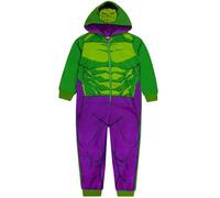 Marvel Hulk Schlafanzug Kinder | The Avengers Schlafoverall Jungen | Schlafoveralls Für Jungen | Onesie Kinder Kuschelig | Grün 104