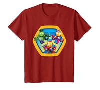 Marvel Iron Man and His Awesome Friends Super Hero Team T-Shirt, Kinder, Cranberry, 152
