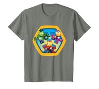 Marvel Iron Man and His Awesome Friends Super Hero Team T-Shirt, Kinder, Heidekraut/Armeegrün, 140