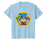 Marvel Iron Man and His Awesome Friends Super Hero Team T-Shirt, Kinder, Himmelblau, 104