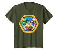 Marvel Iron Man and His Awesome Friends Super Hero Team T-Shirt, Kinder, Olivgrün, 128