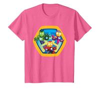 Marvel Iron Man and His Awesome Friends Super Hero Team T-Shirt, Kinder, Rosa Meliert, 140