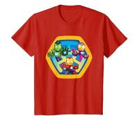 Marvel Iron Man and His Awesome Friends Super Hero Team T-Shirt, Kinder, Rot, 92