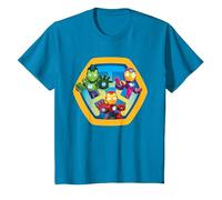 Marvel Iron Man and His Awesome Friends Super Hero Team T-Shirt, Kinder, Saphir, 128