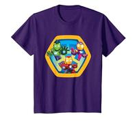 Marvel Iron Man and His Awesome Friends Super Hero Team T-Shirt, Kinder, Violett, 116