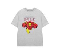 Marvel Iron Man Jungen Grau Kurzarm T-Shirt Grafik T-Shirt für Kinder | Superheld Ironman Cartoon Kleidung | Tony Stark Movie Merchandise Geschenk für Kinder & Jugendliche