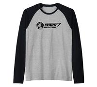 Marvel Iron Man Stark Industries Logo Black Raglan
