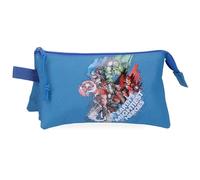 Marvel Joumma Avengers Heroes Federmäppchen, Blau, 22 x 12 x 5 cm, Polyester, 1,32 l, blau, Talla única, Dreifachmäppchen