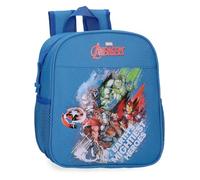 Marvel Joumma Avengers Heroes Vorschulrucksack, anpassbar an Trolley, Blau, 21 x 25 x 10 cm, Polyester, 5,25 l, blau, Talla única, Vorschulrucksack, anpassbar an Trolley