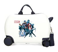 Marvel Joumma Avengers Legendary Kinderkoffer, Kabinenkoffer, Blau, Weiß, Hartplastik, seitlicher Kombinationsverschluss, 4 Räder, Handgepäck, weiß, Kinderkoffer